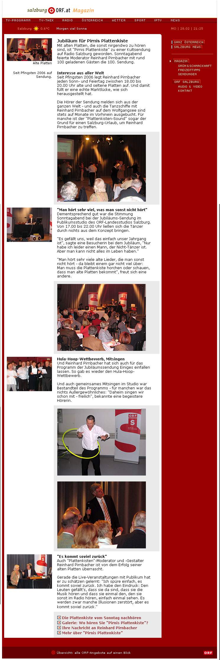 Bericht von der 100. Sendung von Pirnis Plattenkiste